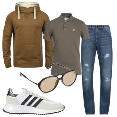 Outfit Sudaderas con capucha Amarillo Hombre: 2 Outfit Hombre | Bantoa