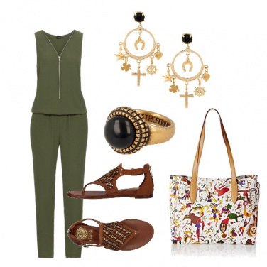 Outfit Oro e verde