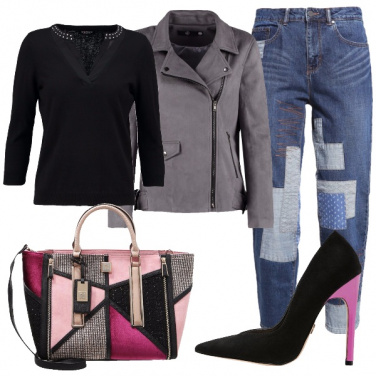 Outfit Baggy col tacco
