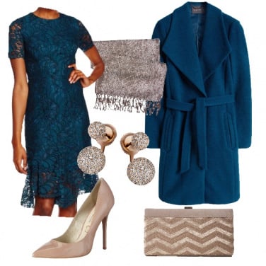 Outfit Blu petrolio molto chic