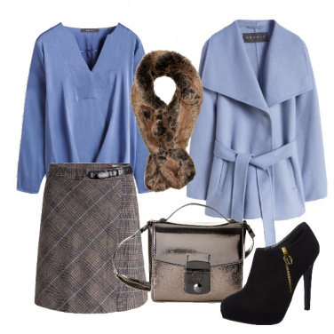 Outfit Airy blue e principe di galles