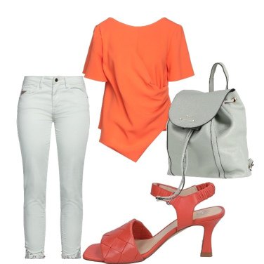 Outfit Zapatos de tacón Naranja Mujer: 4 Outfit Mujer | Bantoa