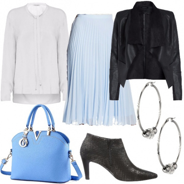 Outfit Air blu gonna svolazzante