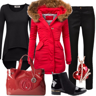 Outfit Cuore rosso