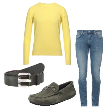 Outfit Prendas de punto Amarillo Un solo color Hombre: 6 Outfit Hombre |  Bantoa