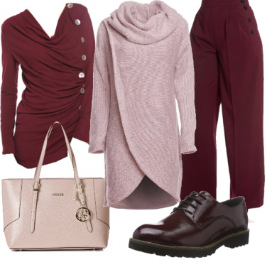 Outfit Burgundy in ufficio