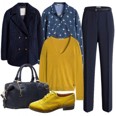 Outfit Spicy mustard e fenicotteri