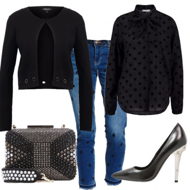 Outfit Il jeans a pois