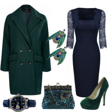 Outfit Verde e blu pavone