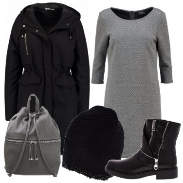 Outfit Nero e grigio