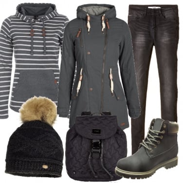 Outfit Week end in montagna in grigio