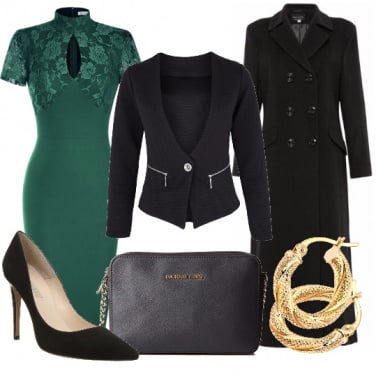 Outfit Nero e verde brillante
