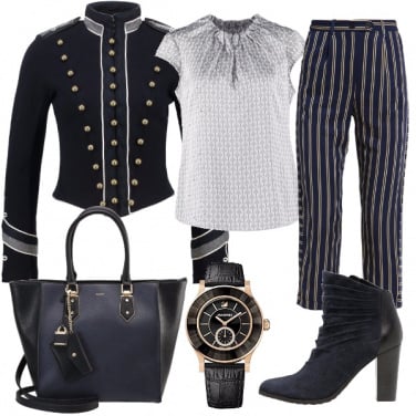 Outfit Mannish in blu