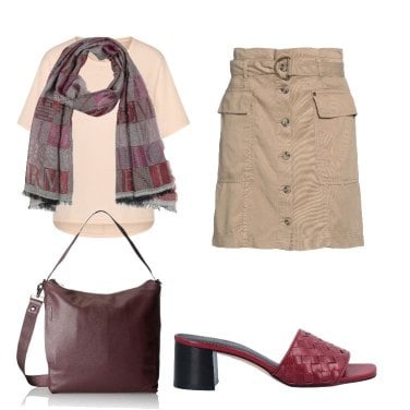 Outfit Faldas Beige Un solo color Mujer: 8 Outfit Mujer | Bantoa