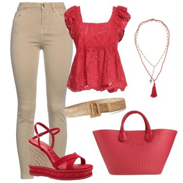 Outfit Blusas Rojo Un solo color Mujer: 10 Outfit Mujer | Bantoa