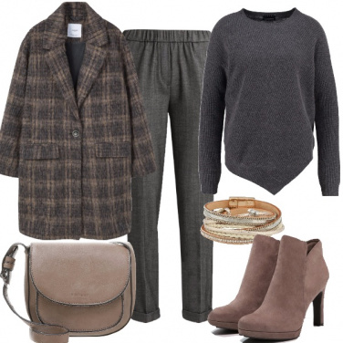 Outfit Grigio e taupe