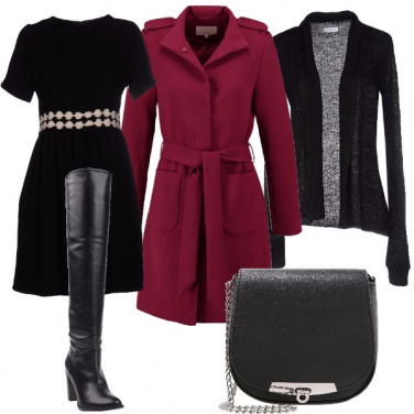 Outfit Nero e windsor wine