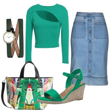 Outfit Bolso shopper Verde Mujer: 8 Outfit Mujer | Bantoa