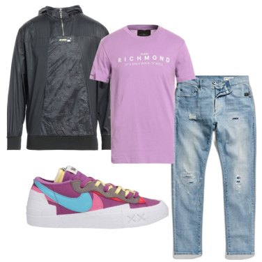 Outfit Camiseta Violeta Hombre: 6 Outfit Hombre | Bantoa