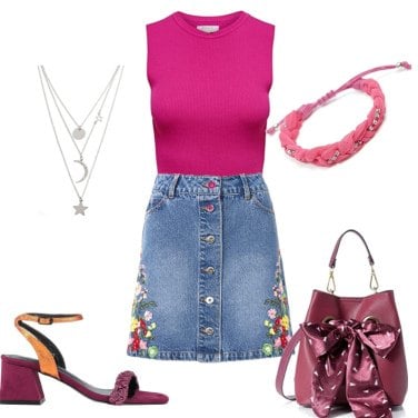 Outfit Faldas Azul De flores Mujer: 4 Outfit Mujer | Bantoa