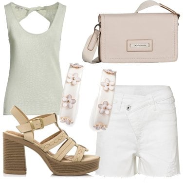 Outfit Pantalones cortos Blanco Mujer: 31 Outfit Mujer | Bantoa