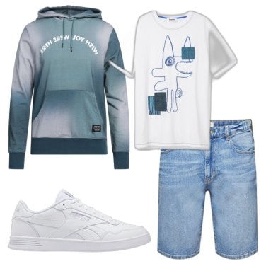 Outfit Sudaderas con capucha Azul Hombre: 28 Outfit Hombre | Bantoa