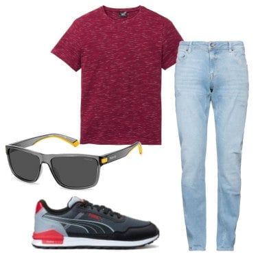 Outfit Camiseta Rojo Hombre: 41 Outfit Hombre | Bantoa