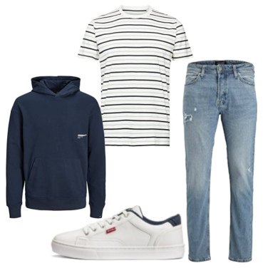 Outfit Sudaderas con capucha Azul Hombre: 28 Outfit Hombre | Bantoa