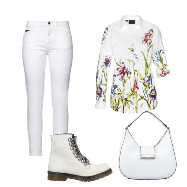 Outfit Pantalones Blanco Un solo color Mujer: 68 Outfit Mujer | Bantoa