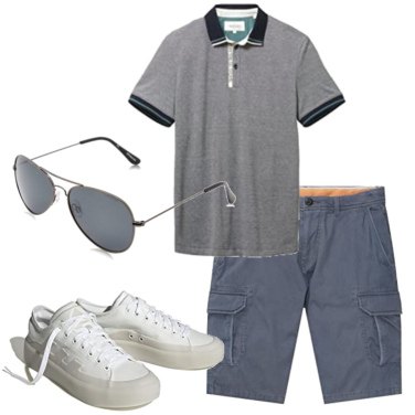 Outfit Pantalones cortos Gris Hombre: 18 Outfit Hombre | Bantoa