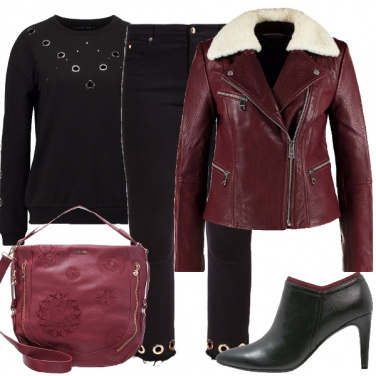Outfit Pelle bordeaux