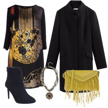 Outfit Elegante in nero e giallo