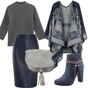 Outfit Tante occasioni in grigio e blu