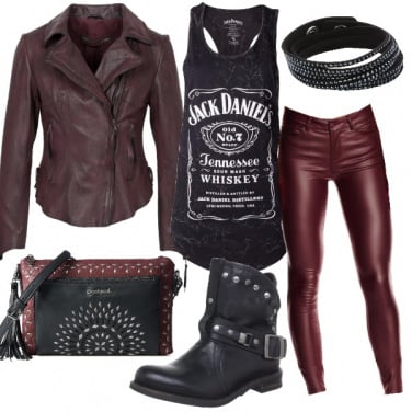 Outfit Rock in bordeaux