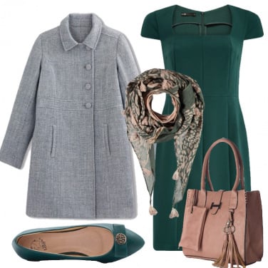 Outfit Grigio e verde