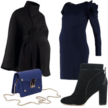 Outfit Blu e nero insieme