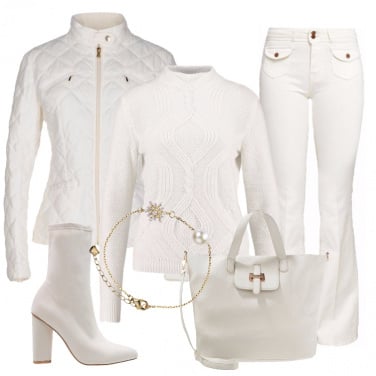 Outfit Total white in città