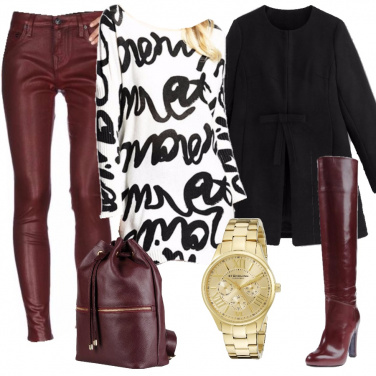 Outfit Pelle bordeaux