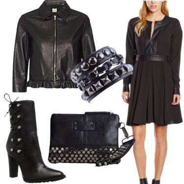 Outfit Nero, pelle e borchie