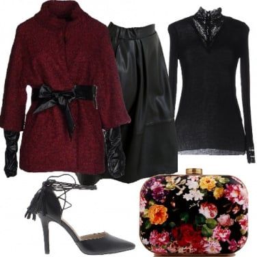 Outfit Profumi orientali in pizzo e pelle