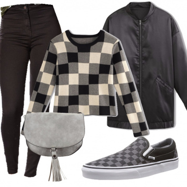 Outfit Urban bianco e grigio