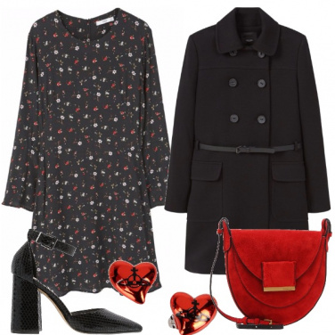 Outfit Romantica in nero e rosso
