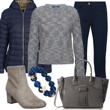 Outfit Blu e grigio