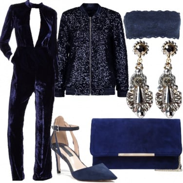Outfit Sexy in blu velvet