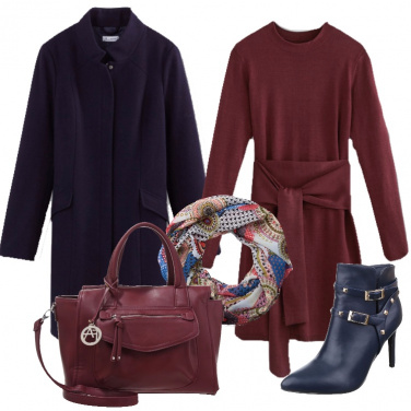 royal blue and burgundy outfit