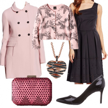 Outfit Nero rosa