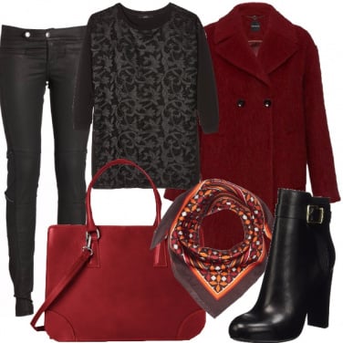 Outfit Nero e rosso