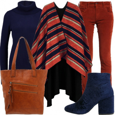 Outfit Righe sulla mantella