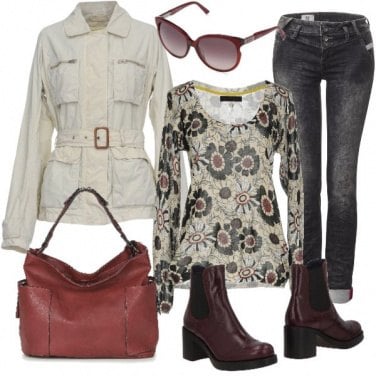 Outfit Un tocco di bordeaux