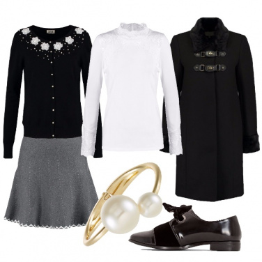 Outfit Rose e perle dettagli bon ton